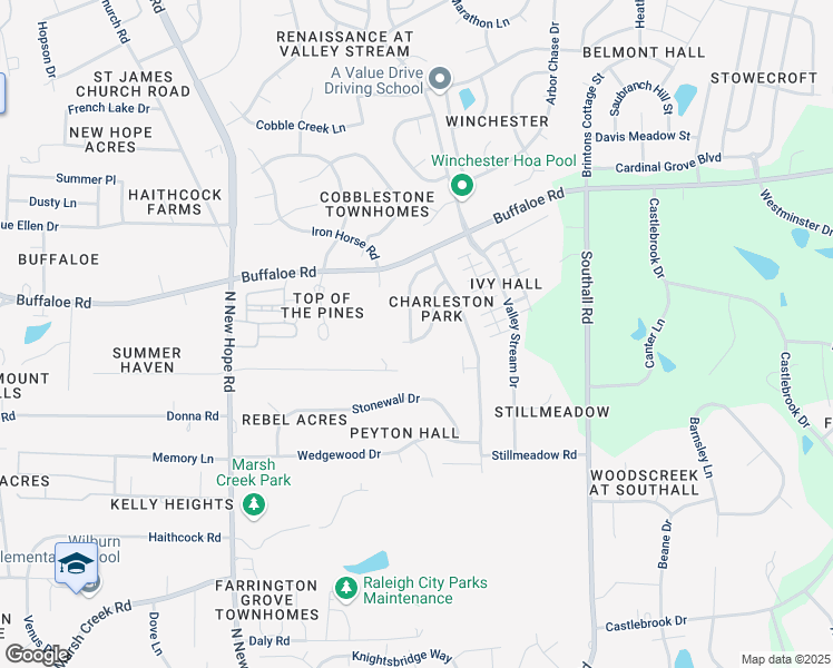 map of restaurants, bars, coffee shops, grocery stores, and more near 4002 Beaufain Street in Raleigh