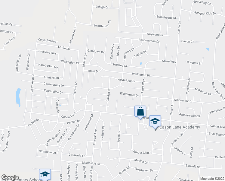 map of restaurants, bars, coffee shops, grocery stores, and more near 1543 Saint Andrews Drive in Murfreesboro