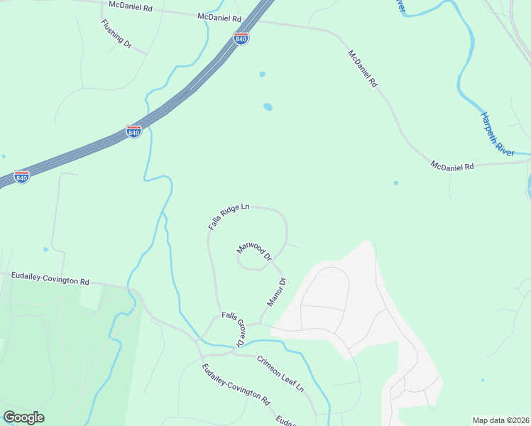 map of restaurants, bars, coffee shops, grocery stores, and more near 6808 Falls Ridge Lane in College Grove