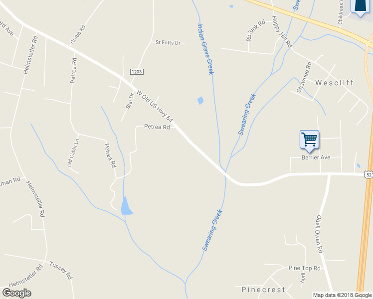 map of restaurants, bars, coffee shops, grocery stores, and more near 2407 U.S. 64 in Lexington