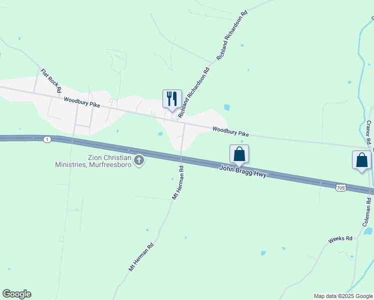 map of restaurants, bars, coffee shops, grocery stores, and more near 219 Mount Herman Road in Murfreesboro