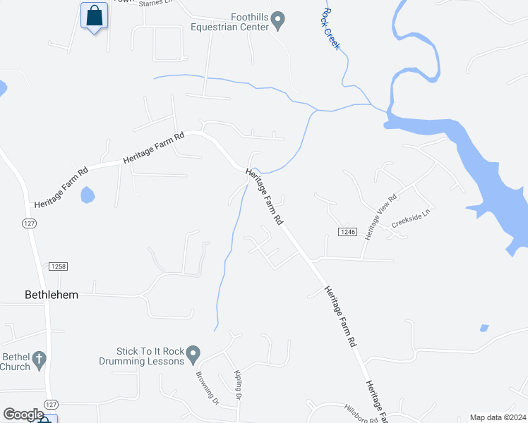 map of restaurants, bars, coffee shops, grocery stores, and more near 1086 Heritage Farm Road in Hickory