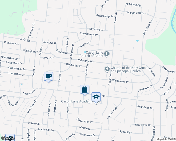 map of restaurants, bars, coffee shops, grocery stores, and more near 2903 Weybridge Drive in Murfreesboro