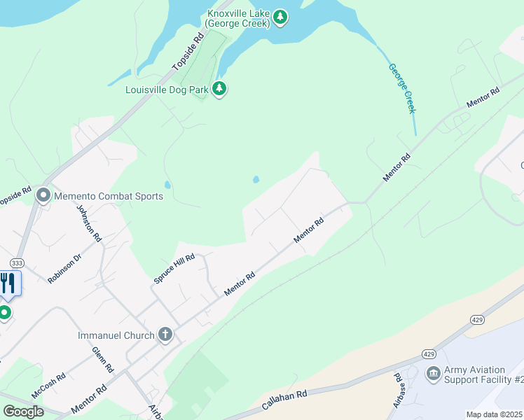 map of restaurants, bars, coffee shops, grocery stores, and more near 2146 East Ridgewood Drive in Louisville