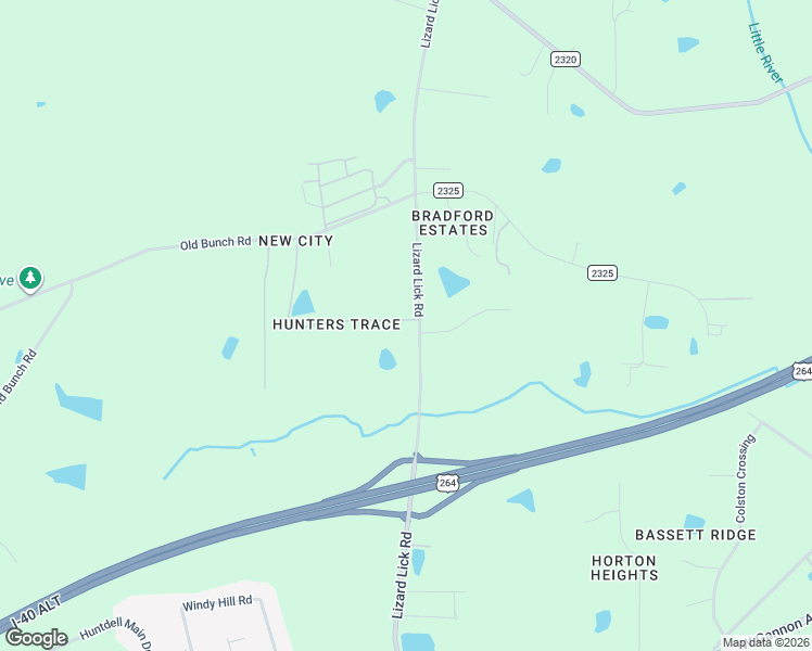 map of restaurants, bars, coffee shops, grocery stores, and more near 2301 Lizard Lick Road in Zebulon