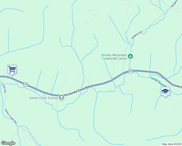 map of restaurants, bars, coffee shops, grocery stores, and more near 4661 Jones Cove Road in Cosby