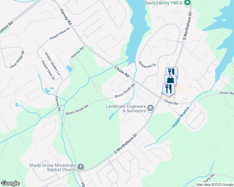 map of restaurants, bars, coffee shops, grocery stores, and more near 12617 Weatherstone Drive in Knoxville