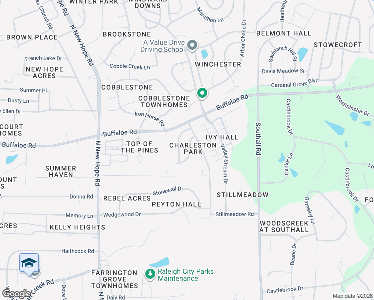 map of restaurants, bars, coffee shops, grocery stores, and more near 4640 Vendue Range Drive in Raleigh