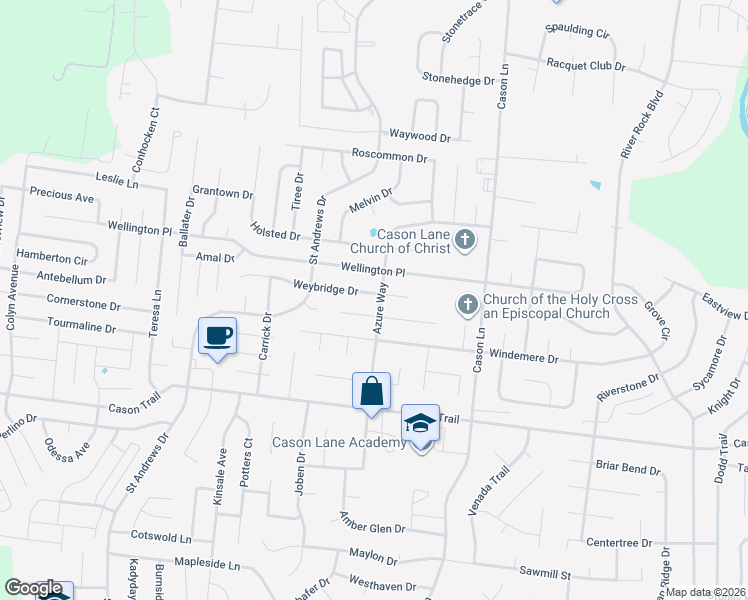 map of restaurants, bars, coffee shops, grocery stores, and more near 2903 Weybridge Drive in Murfreesboro