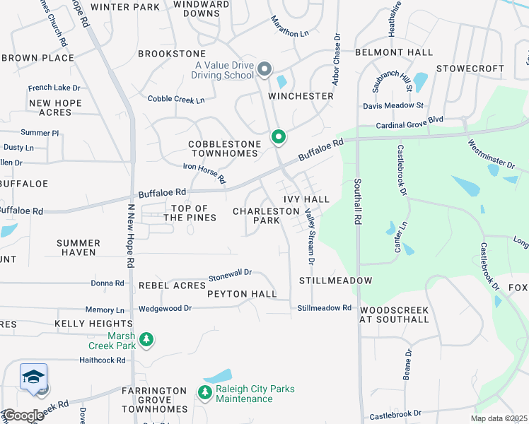 map of restaurants, bars, coffee shops, grocery stores, and more near 4640 Vendue Range Drive in Raleigh