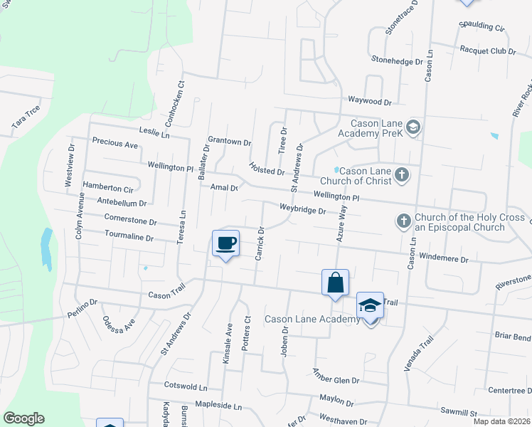 map of restaurants, bars, coffee shops, grocery stores, and more near 1509 Carrick Drive in Murfreesboro