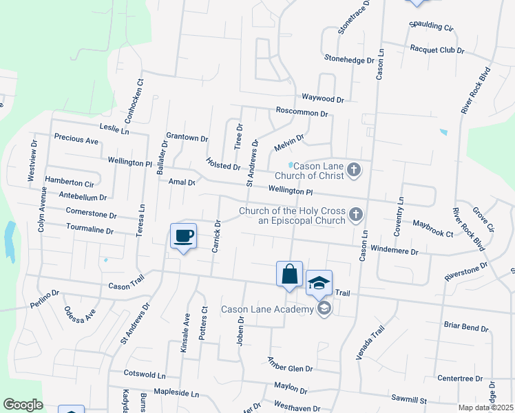 map of restaurants, bars, coffee shops, grocery stores, and more near 2935 Weybridge Drive in Murfreesboro