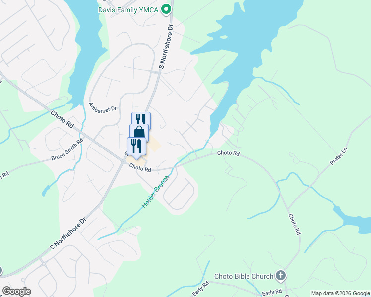 map of restaurants, bars, coffee shops, grocery stores, and more near 12429 Palm Beach Way in Knoxville