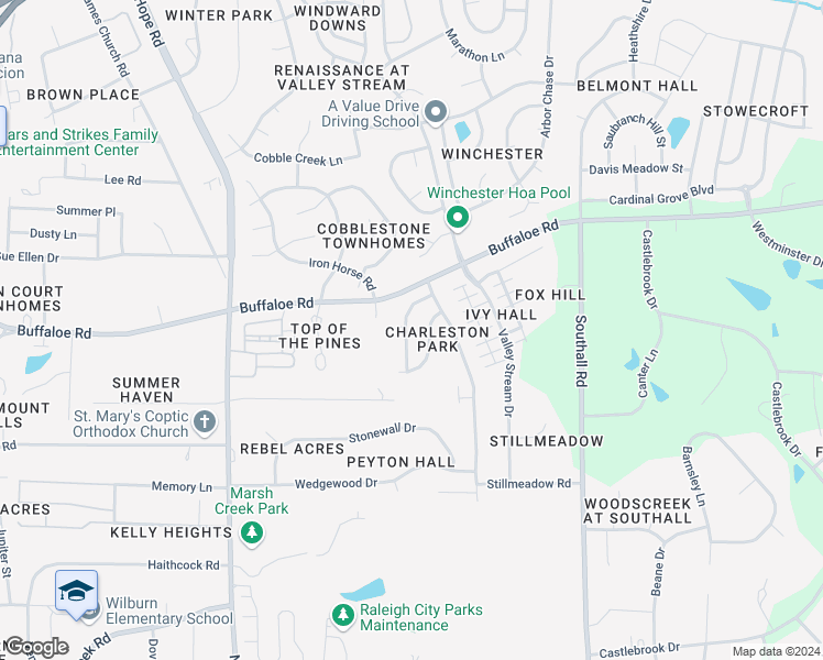 map of restaurants, bars, coffee shops, grocery stores, and more near 4026 Beaufain Street in Raleigh