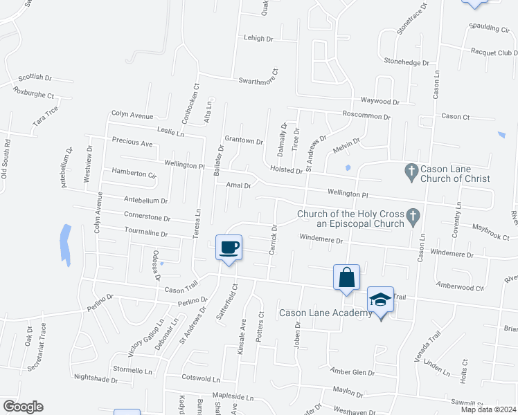 map of restaurants, bars, coffee shops, grocery stores, and more near 1502 Killarney Drive in Murfreesboro
