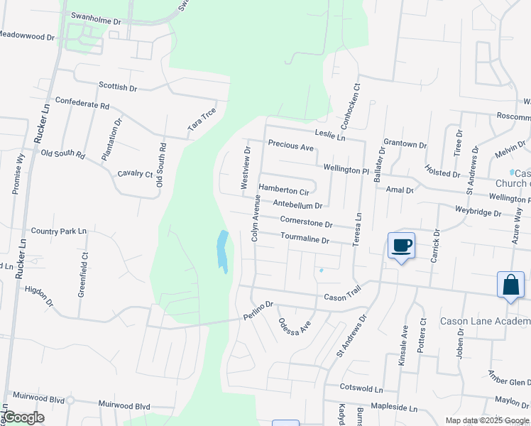 map of restaurants, bars, coffee shops, grocery stores, and more near 3372 Cornerstone Drive in Murfreesboro