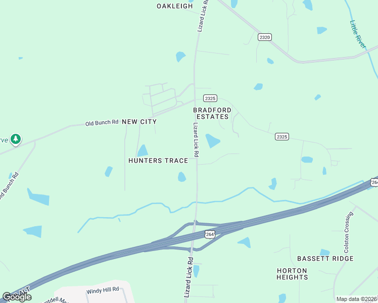 map of restaurants, bars, coffee shops, grocery stores, and more near 2301 Lizard Lick Road in Zebulon
