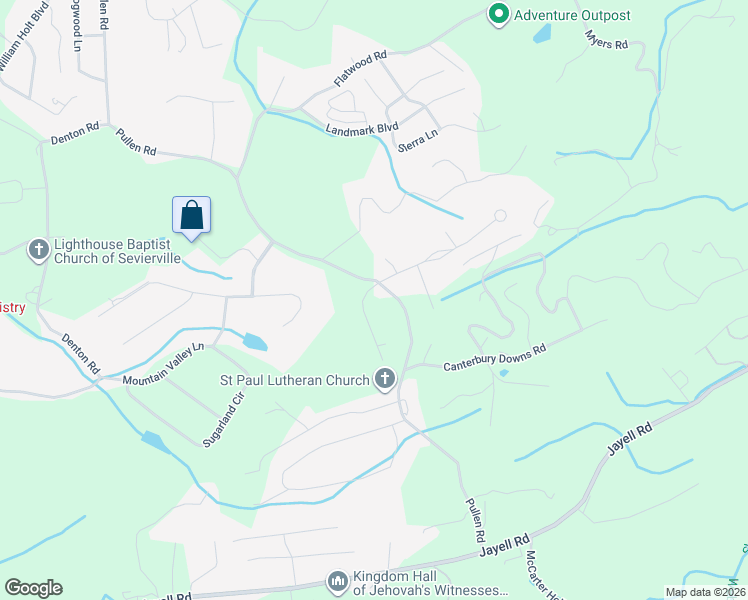 map of restaurants, bars, coffee shops, grocery stores, and more near 1309 Lexington Park Avenue in Sevierville