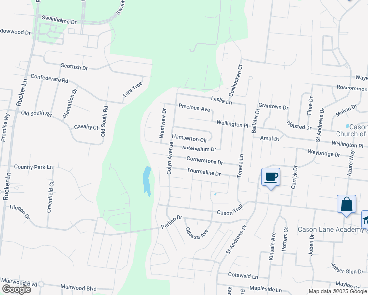 map of restaurants, bars, coffee shops, grocery stores, and more near 3372 Cornerstone Drive in Murfreesboro