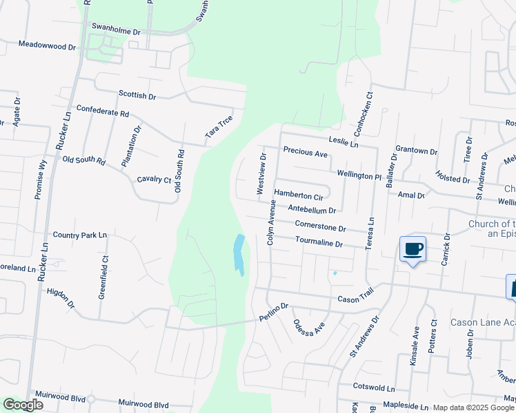 map of restaurants, bars, coffee shops, grocery stores, and more near 1719 Antebellum Drive in Murfreesboro