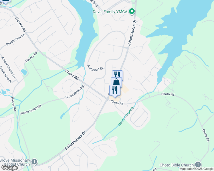 map of restaurants, bars, coffee shops, grocery stores, and more near 12233 Springside Lane in Knoxville