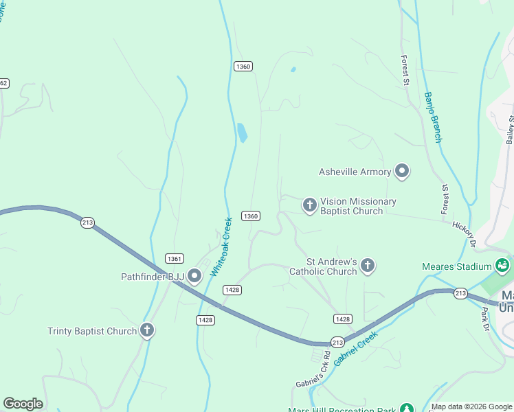 map of restaurants, bars, coffee shops, grocery stores, and more near 182 State Road 1360 in Mars Hill
