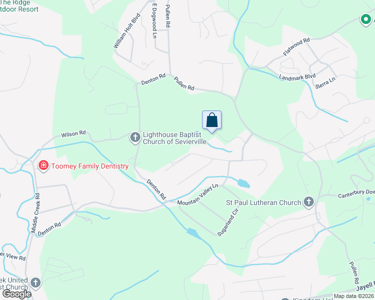 map of restaurants, bars, coffee shops, grocery stores, and more near 1333 Robert Ridge Road in Sevierville