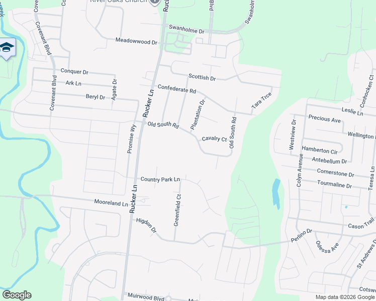 map of restaurants, bars, coffee shops, grocery stores, and more near 3899 Old South Road in Murfreesboro
