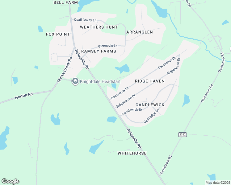 map of restaurants, bars, coffee shops, grocery stores, and more near 1113 Damascus Dr in Wendell