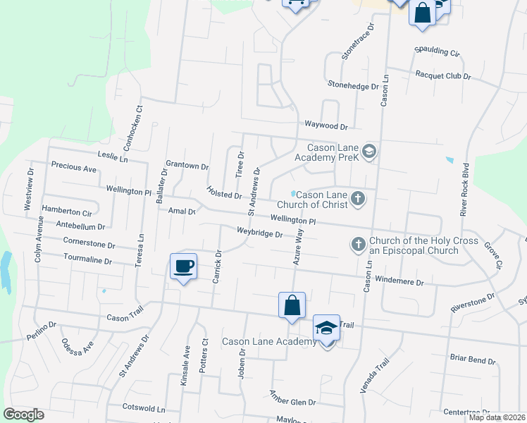 map of restaurants, bars, coffee shops, grocery stores, and more near 2931 Holsted Drive in Murfreesboro