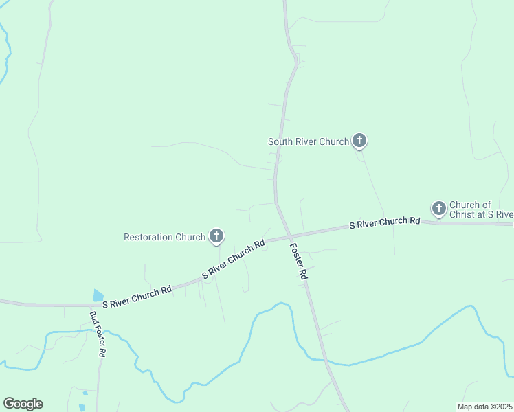 map of restaurants, bars, coffee shops, grocery stores, and more near 3640 South River Church Road in Woodleaf