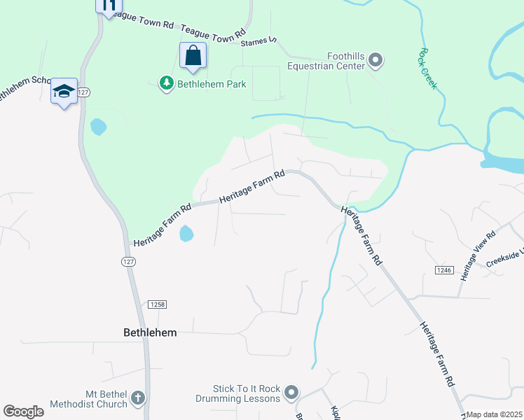 map of restaurants, bars, coffee shops, grocery stores, and more near 157 Automotive Lane in Hickory
