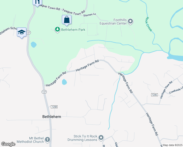 map of restaurants, bars, coffee shops, grocery stores, and more near 157 Automotive Lane in Hickory