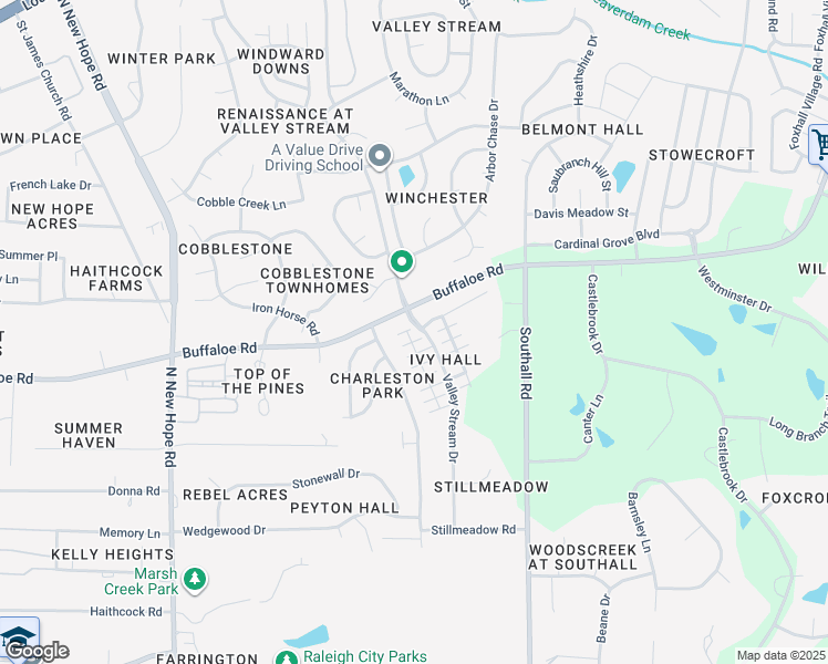 map of restaurants, bars, coffee shops, grocery stores, and more near 4618 Red Jasmine Lane in Raleigh