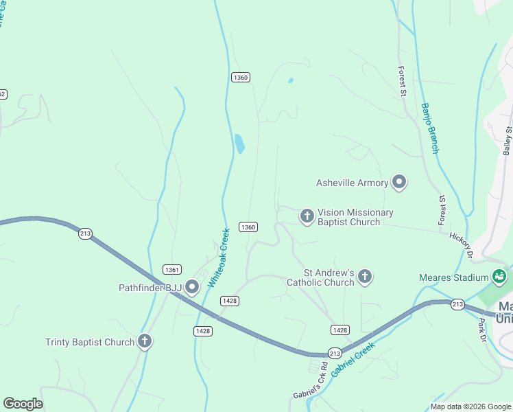 map of restaurants, bars, coffee shops, grocery stores, and more near 182 State Road 1360 in Mars Hill
