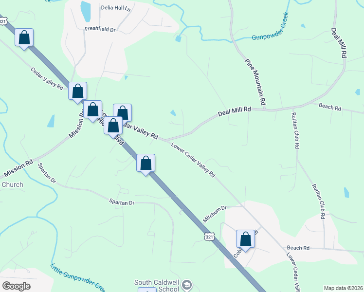 map of restaurants, bars, coffee shops, grocery stores, and more near 4132 Lower Cedar Valley Road in Hudson
