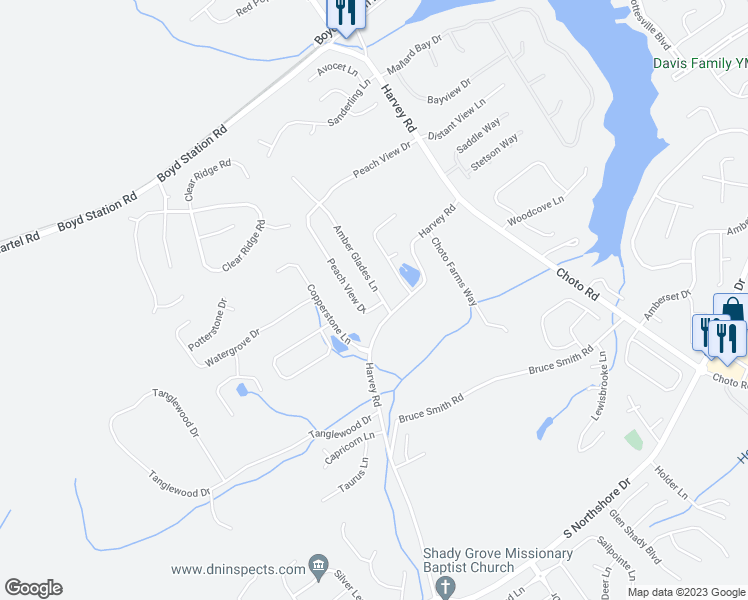 map of restaurants, bars, coffee shops, grocery stores, and more near 13038 Peach View Drive in Knoxville