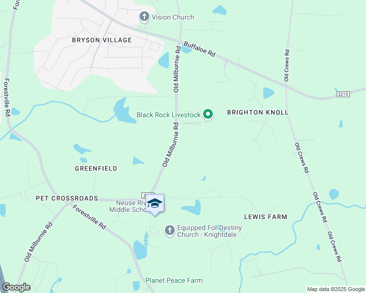 map of restaurants, bars, coffee shops, grocery stores, and more near 2816 Old Milburnie Road in Raleigh