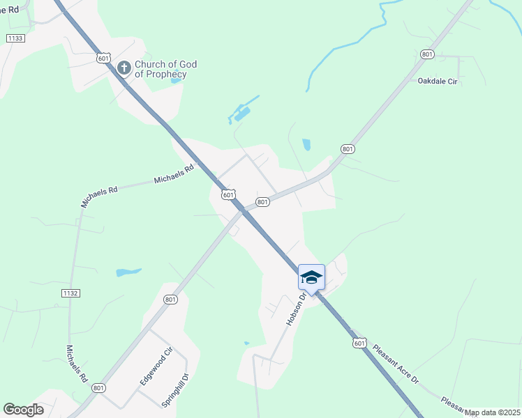 map of restaurants, bars, coffee shops, grocery stores, and more near 7131 North Carolina 801 in Mocksville