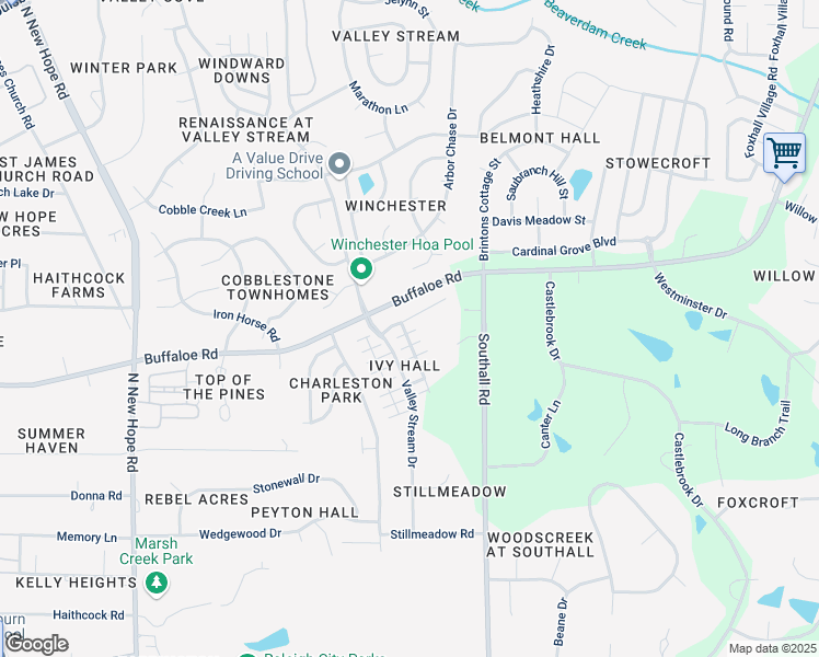 map of restaurants, bars, coffee shops, grocery stores, and more near 4721 Fox Fern Ln in Raleigh