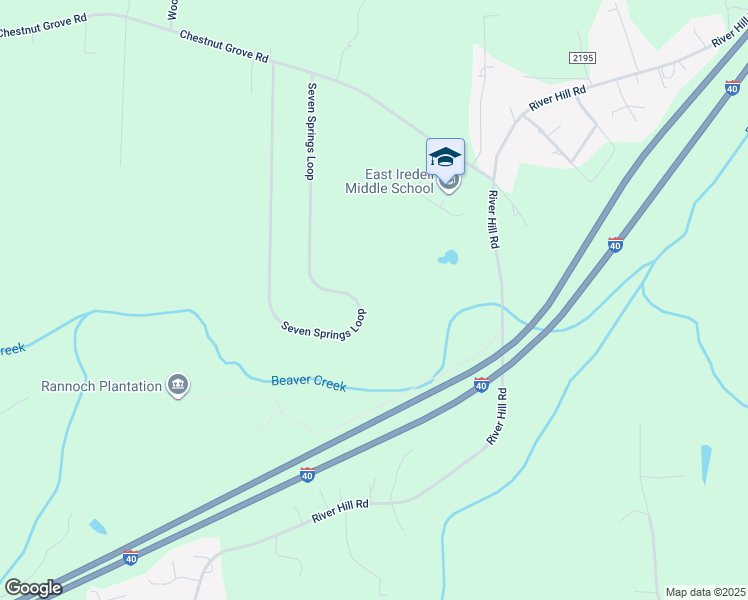 map of restaurants, bars, coffee shops, grocery stores, and more near 255 Seven Springs Loop in Statesville