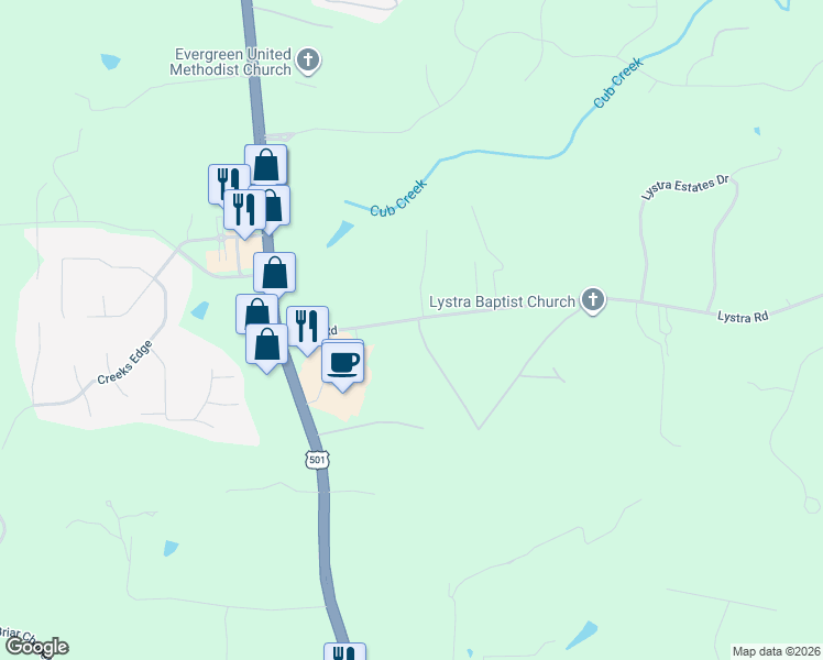 map of restaurants, bars, coffee shops, grocery stores, and more near 11 Wilder Ridge in Chapel Hill