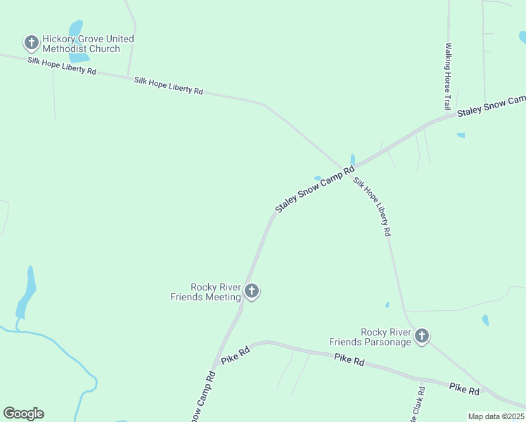 map of restaurants, bars, coffee shops, grocery stores, and more near 1474 Staley Snow Camp Road in Siler City