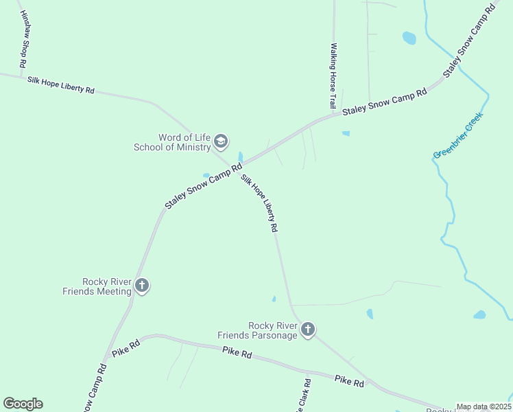 map of restaurants, bars, coffee shops, grocery stores, and more near 8741 Silk Hope Liberty Road in Siler City