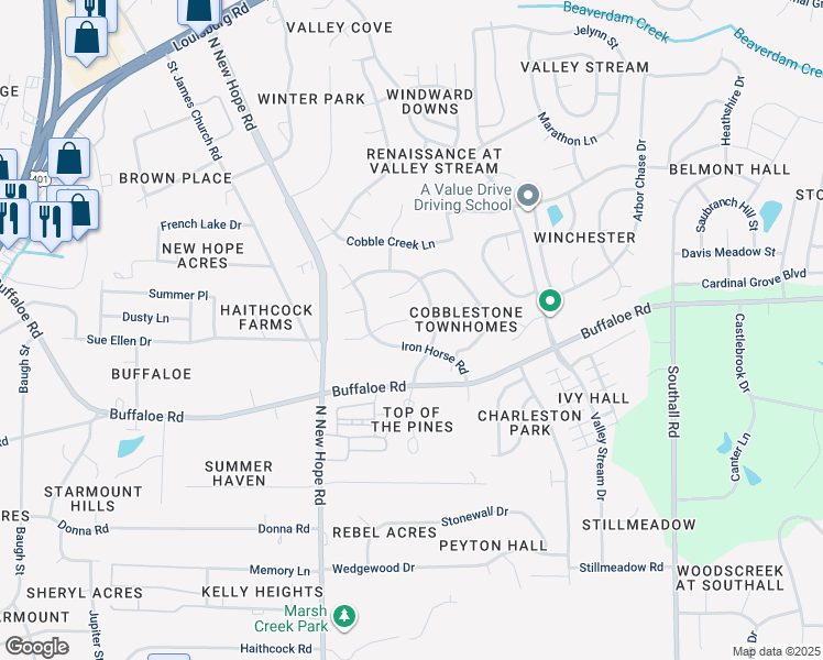 map of restaurants, bars, coffee shops, grocery stores, and more near 4220 Old Brick Court in Raleigh