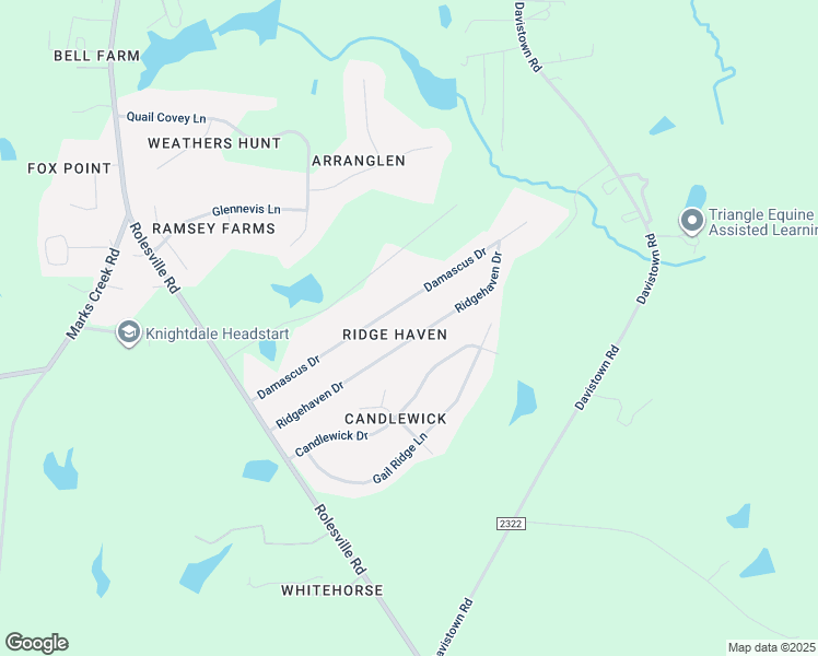 map of restaurants, bars, coffee shops, grocery stores, and more near 1205 Ridge Haven Drive in Wendell