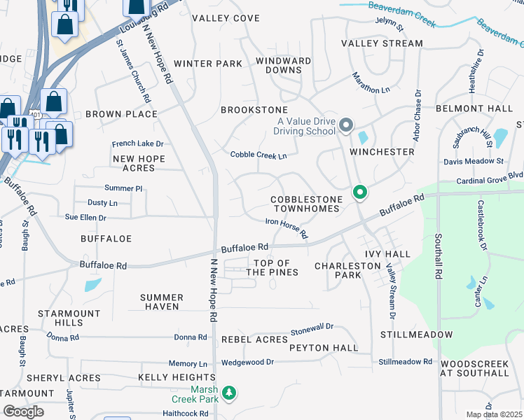 map of restaurants, bars, coffee shops, grocery stores, and more near 4208 Old Brick Court in Raleigh