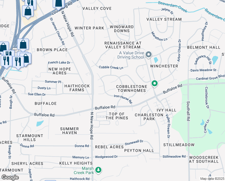 map of restaurants, bars, coffee shops, grocery stores, and more near 4208 Old Brick Court in Raleigh