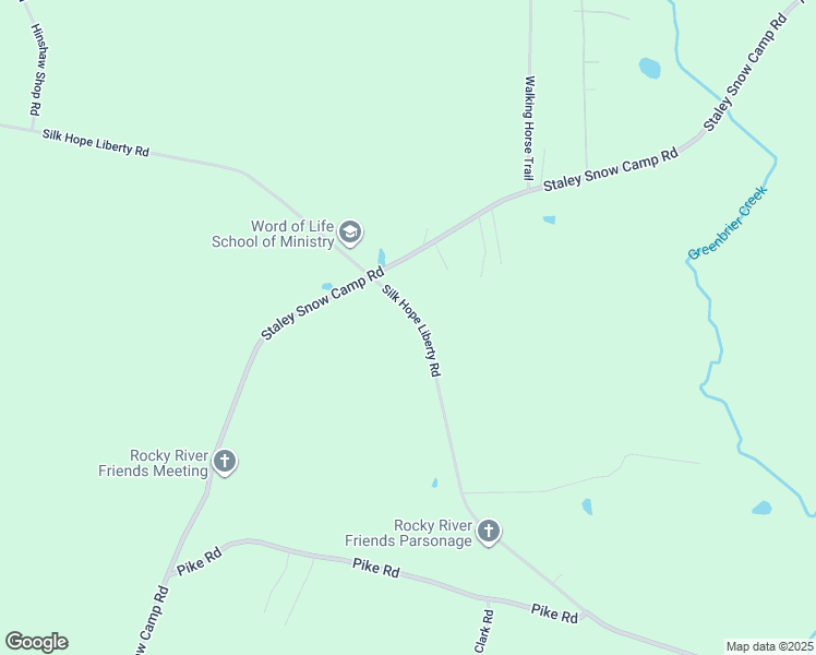 map of restaurants, bars, coffee shops, grocery stores, and more near 8741 Silk Hope Liberty Road in Siler City