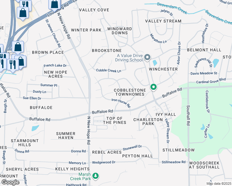 map of restaurants, bars, coffee shops, grocery stores, and more near 4228 Old Brick Court in Raleigh